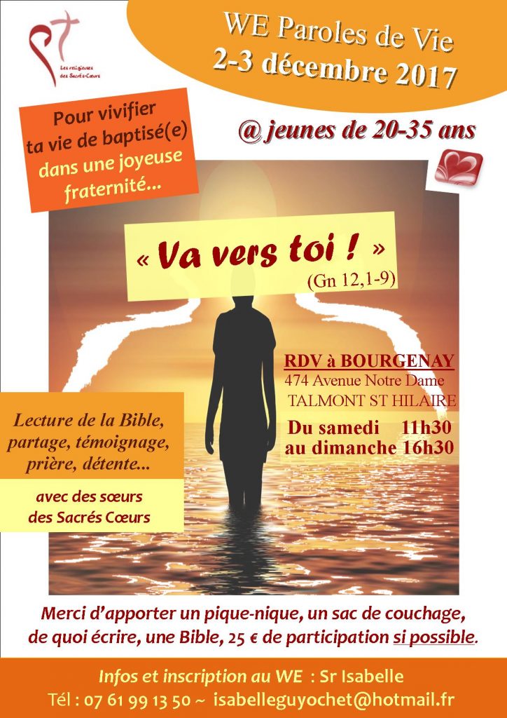 WE Paroles de Vie « Va vers toi ! » Soeurs des Sacrés Coeurs de Jésus et de Marie (Mormaison)