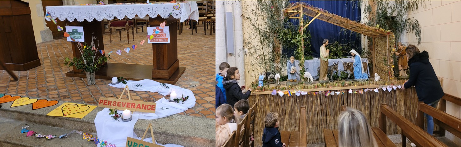 Célébration de Noël avec les enfants de l’école St Louis de Mormaison (France)